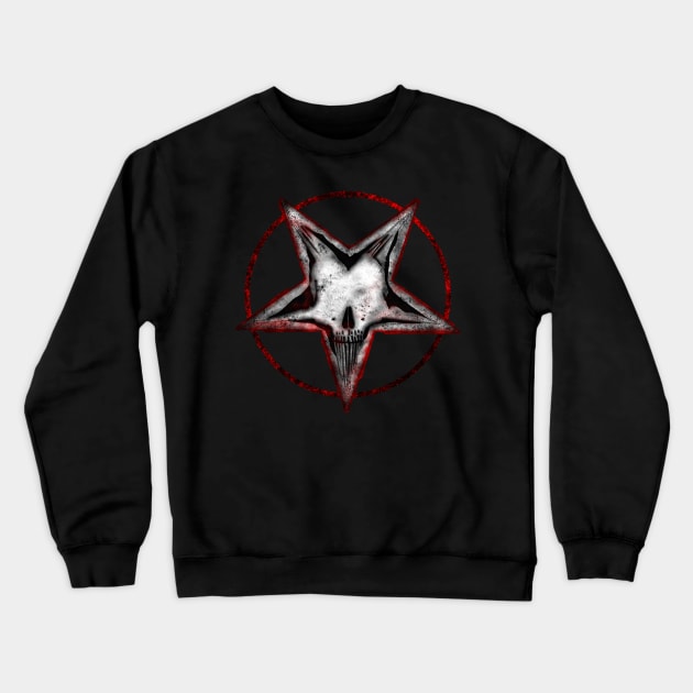 Pentagram skull bones paganism gift idea Crewneck Sweatshirt by Michangi